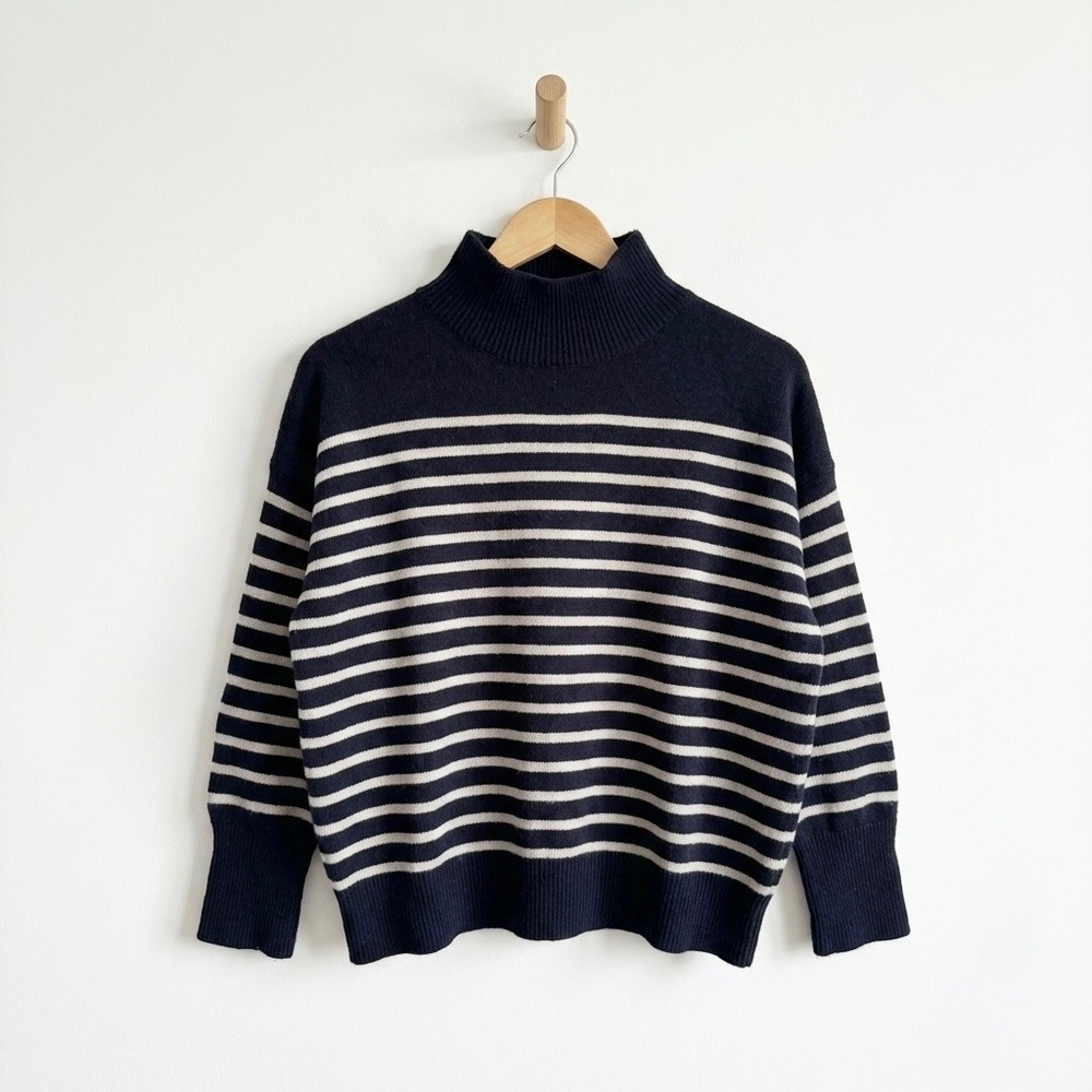 The‎ Reset R Label Wool Cashmere Blend Striped Mock Neck Sweater Size XL